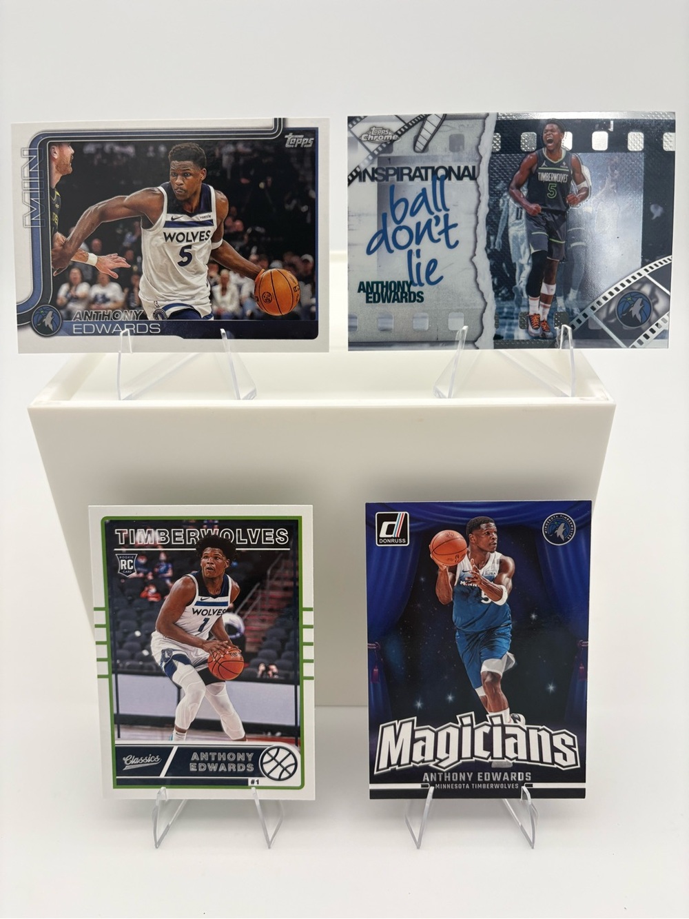 Anthony Edwards Timberwolves 4-Card Lot 🔥 Rookie & Inserts 🔥 Topps / Panini